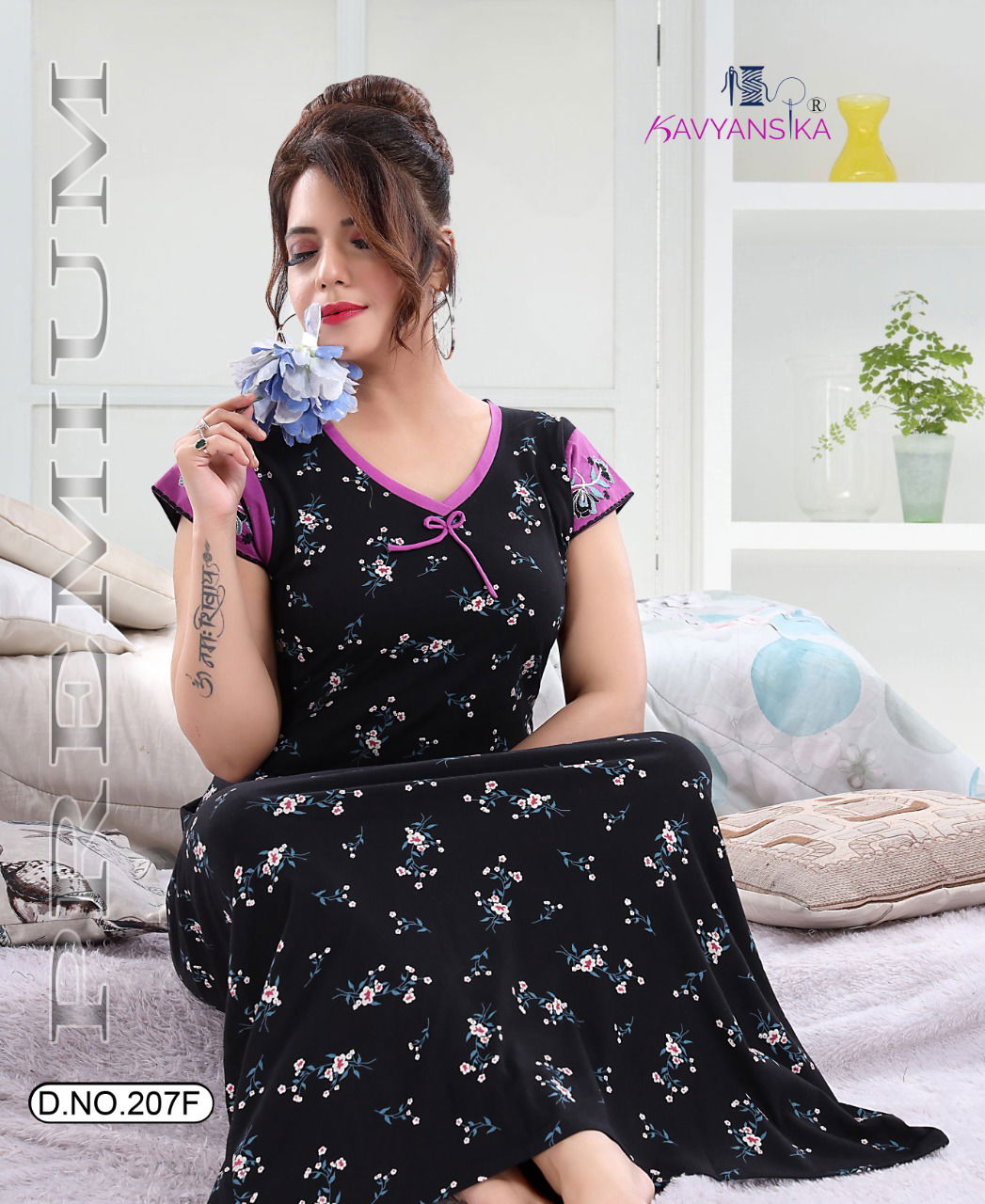 Kavyansika 207 Premium Embroidery Printed Hosiery Cotton Nighty Collection